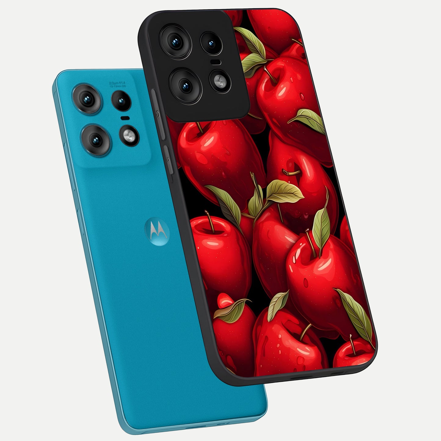  Apple Pattern phone case For Moto Edge50 Pro showing premium glass back cover with detailed artwork