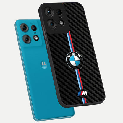  BMW Pattern phone case For Moto Edge50 Pro showing premium glass back cover with detailed artwork