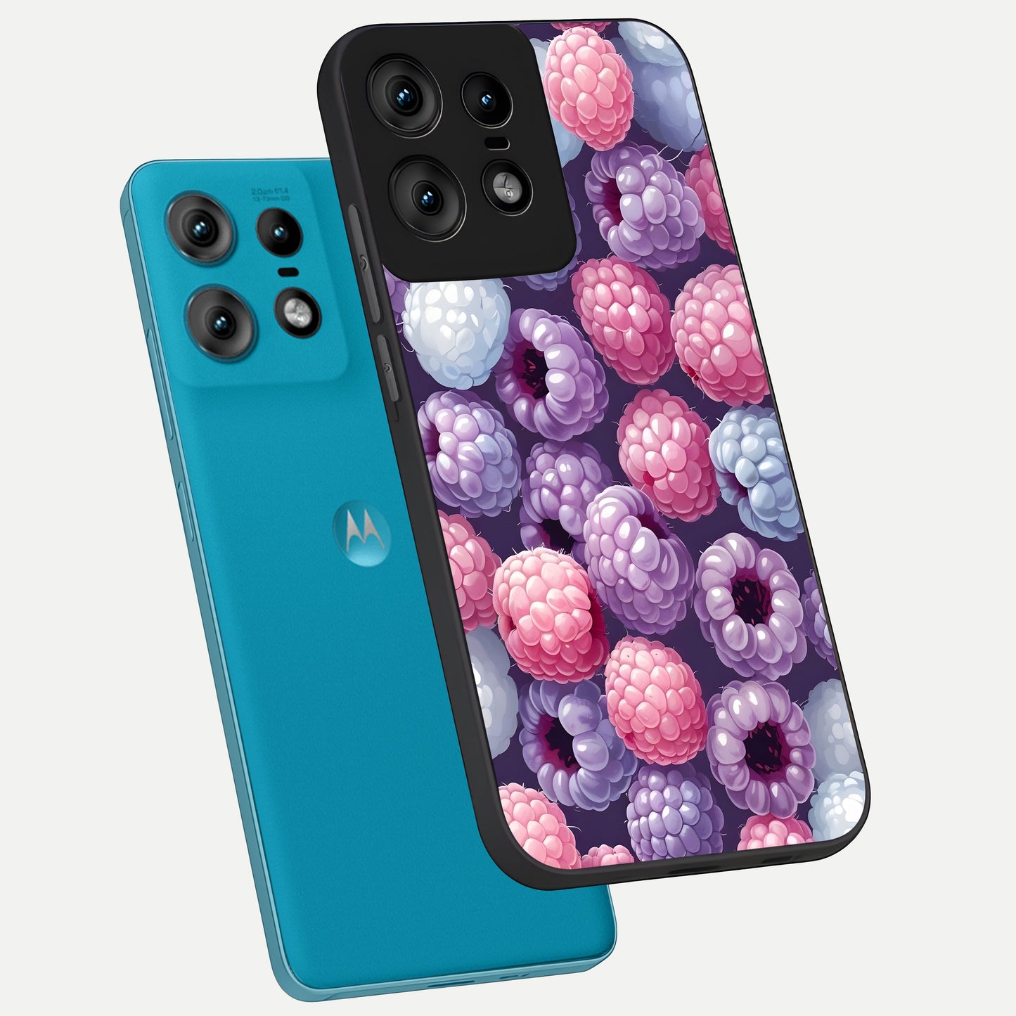  Berry Candy Pop phone case For Moto Edge50 Pro showing premium glass back cover with detailed artwork
