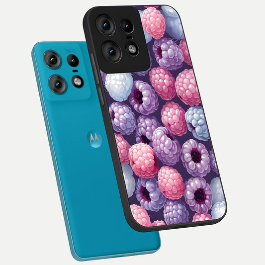  Berry Candy Pop phone case For Moto Edge50 Pro showing premium glass back cover with detailed artwork