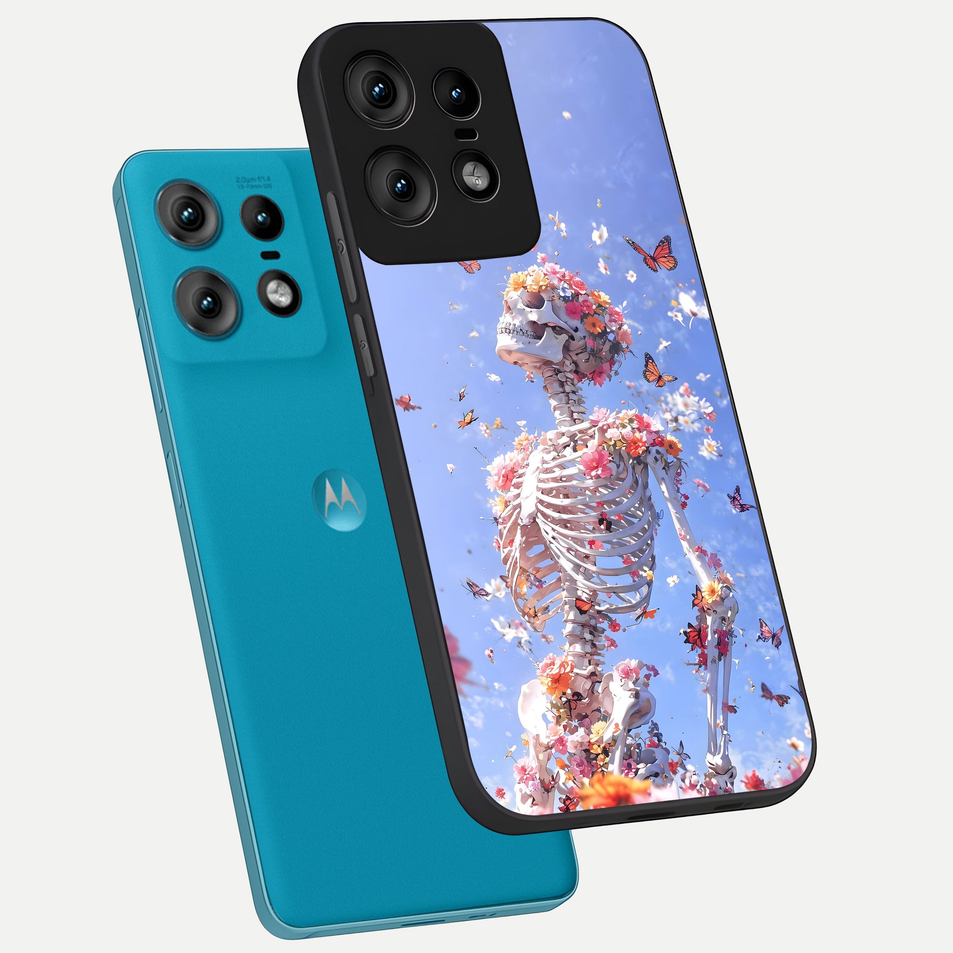  Bloom Beyond Bones phone case For Moto Edge50 Pro showing premium glass back cover with detailed artwork