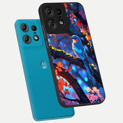  Blooming Water Drift phone case For Moto Edge50 Pro showing premium glass back cover with detailed artwork