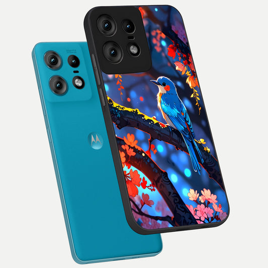  Blooming Water Drift phone case For Moto Edge50 Pro showing premium glass back cover with detailed artwork