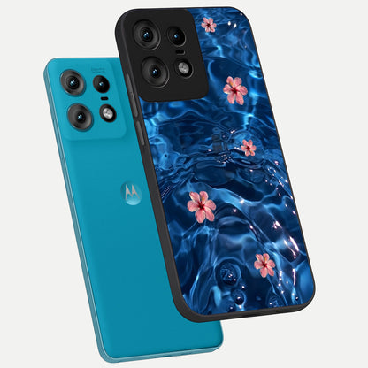  Bloom Thread Art phone case For Moto Edge50 Pro showing premium glass back cover with detailed artwork