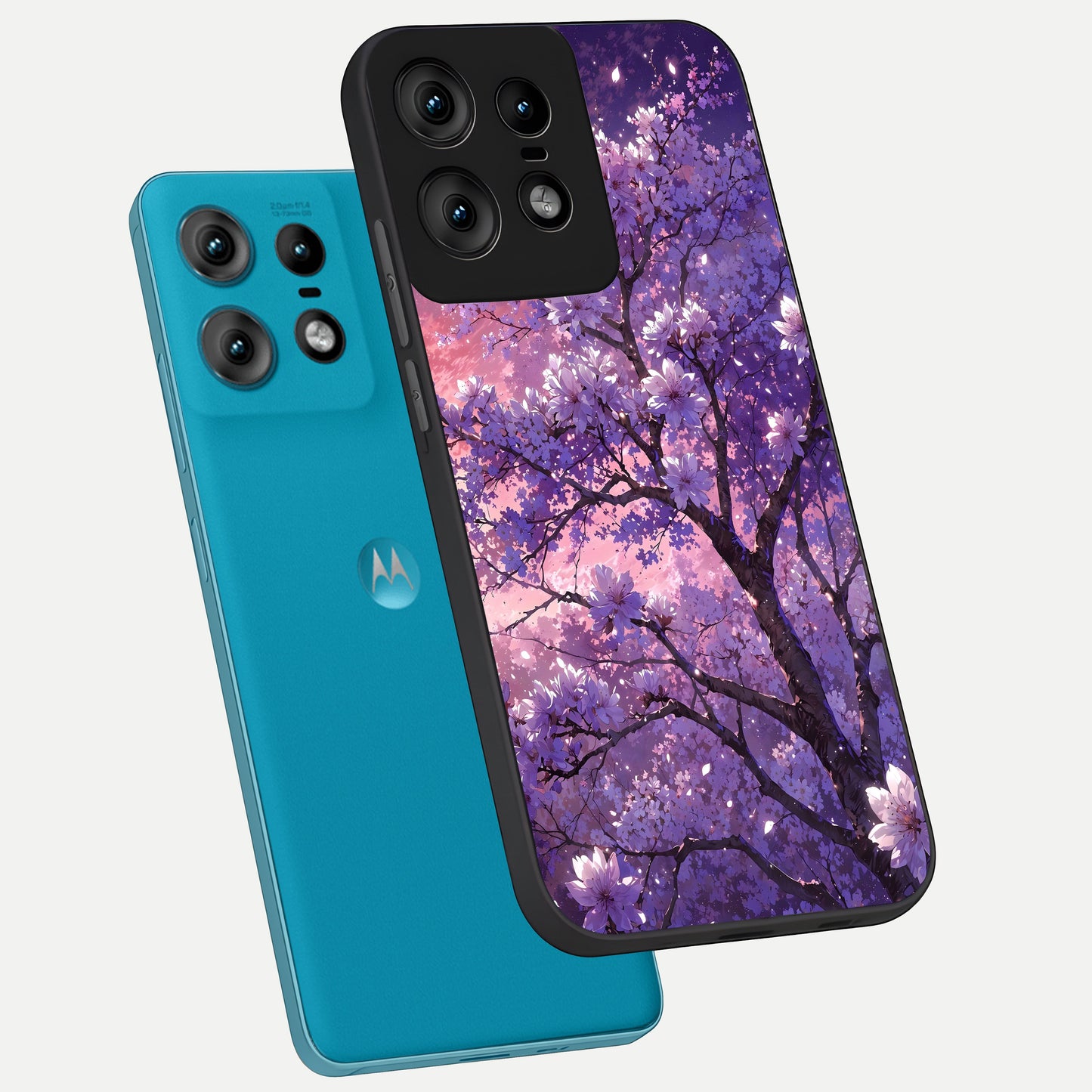  Blossom Tree phone case For Moto Edge50 Pro showing premium glass back cover with detailed artwork