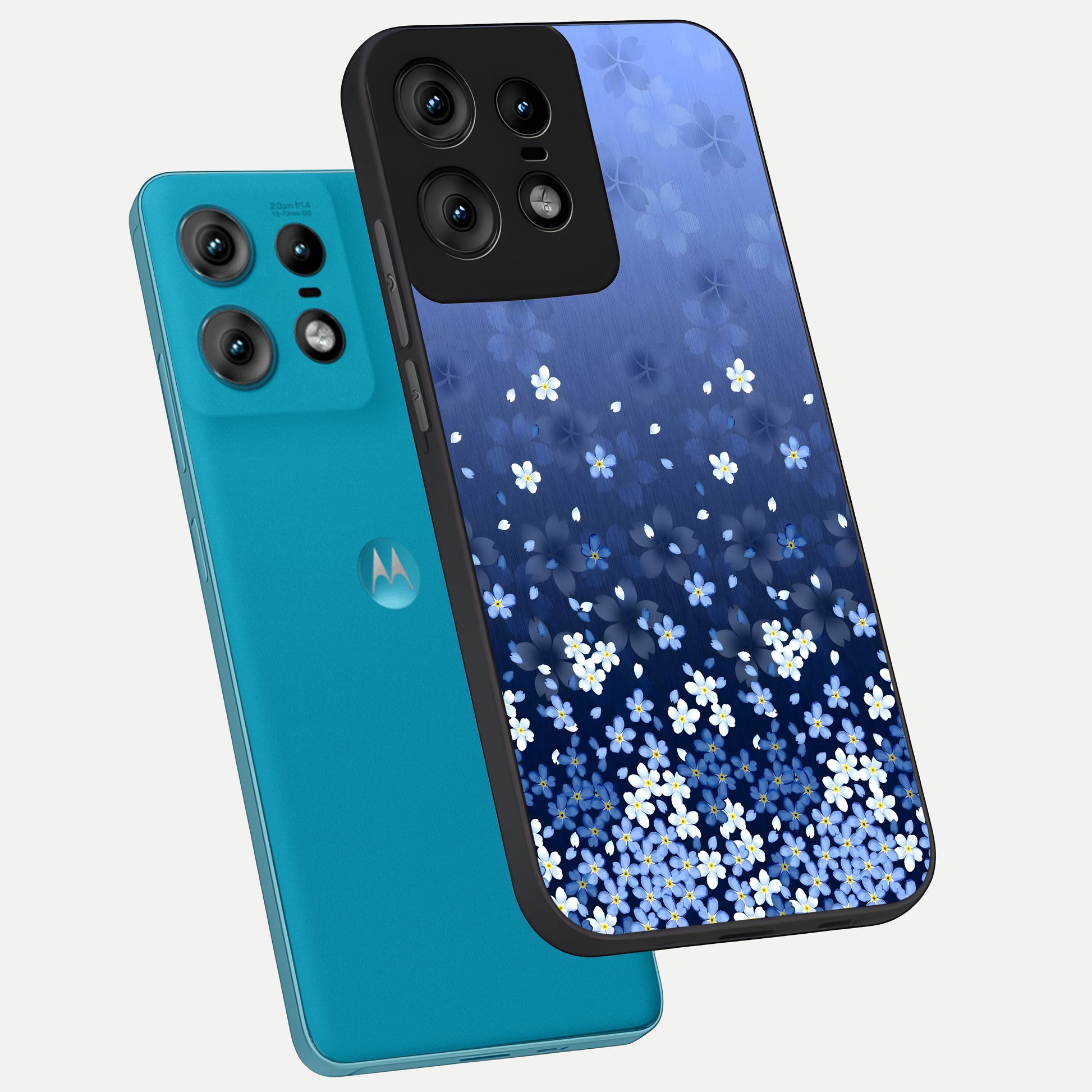  Blue Starry phone case For Moto Edge50 Pro showing premium glass back cover with detailed artwork