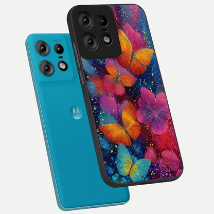  Butterfly Dream Mist phone case For Moto Edge50 Pro showing premium glass back cover with detailed artwork