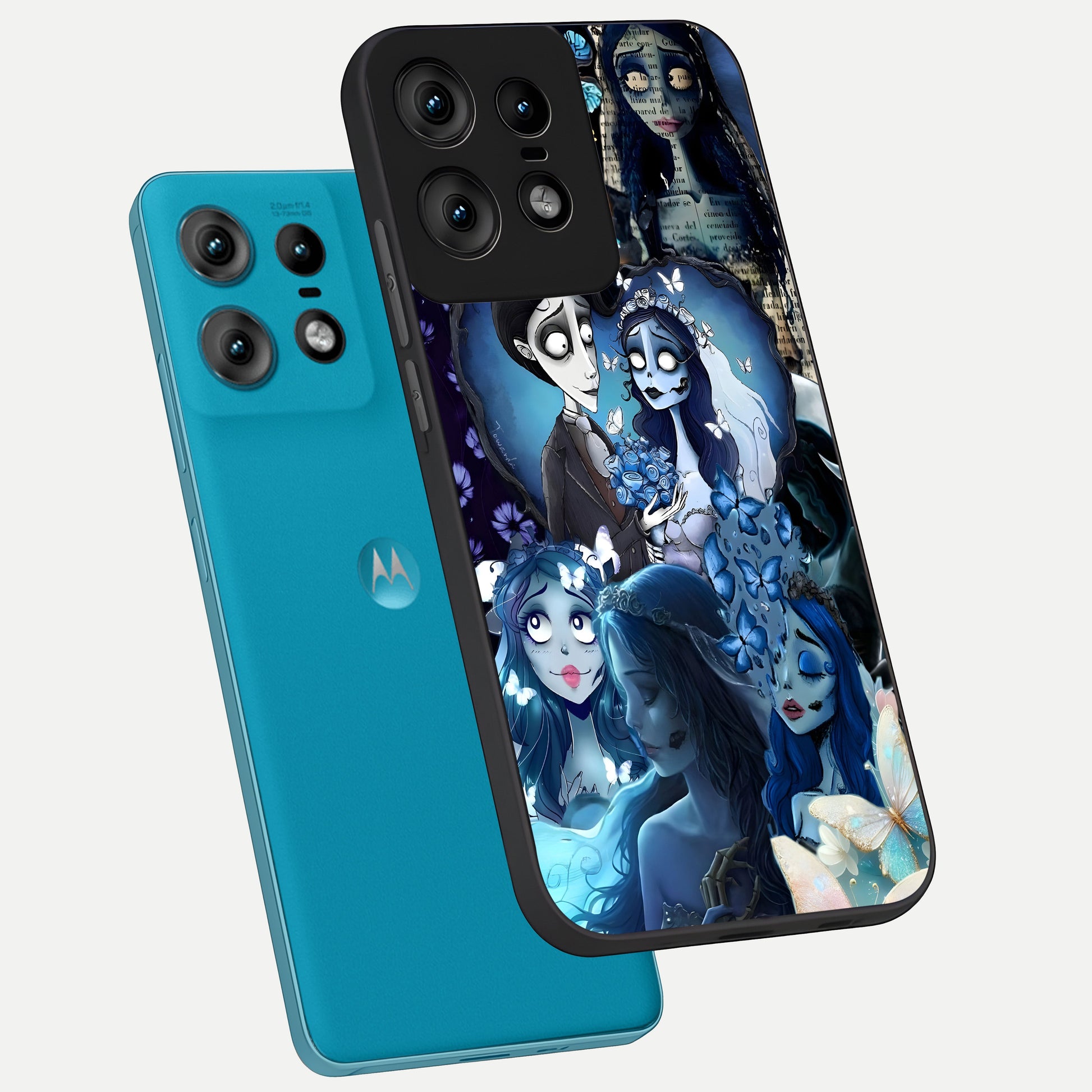  Butterfly Ghost Soul phone case For Moto Edge50 Pro showing premium glass back cover with detailed artwork