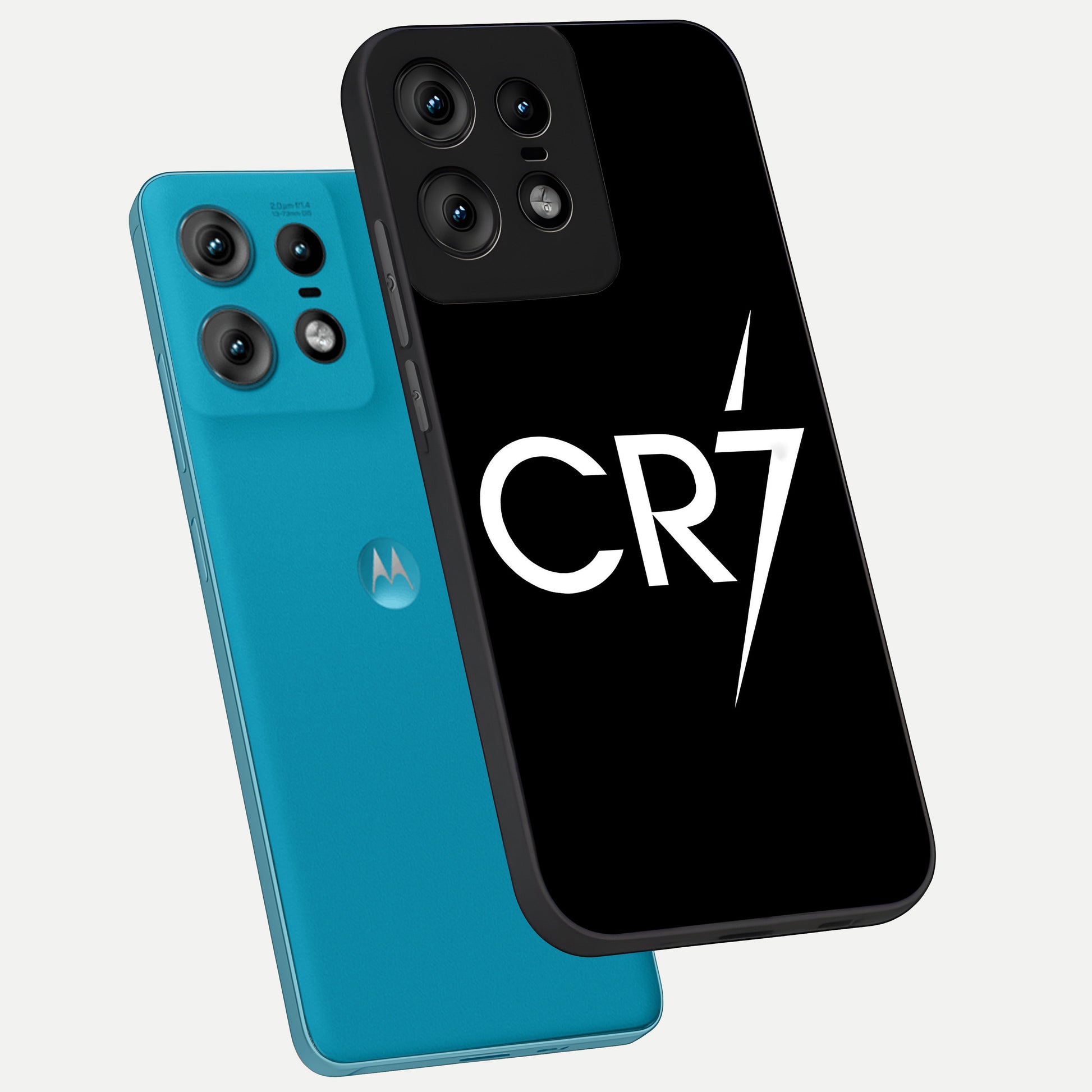  CR7 Elite Strike phone case For Moto Edge50 Pro showing premium glass back cover with detailed artwork
