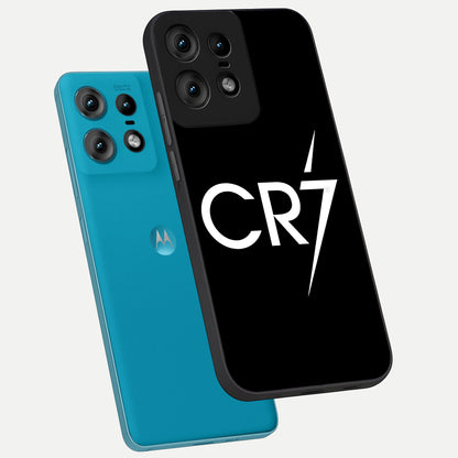  CR7 Elite Strike phone case For Moto Edge50 Pro showing premium glass back cover with detailed artwork
