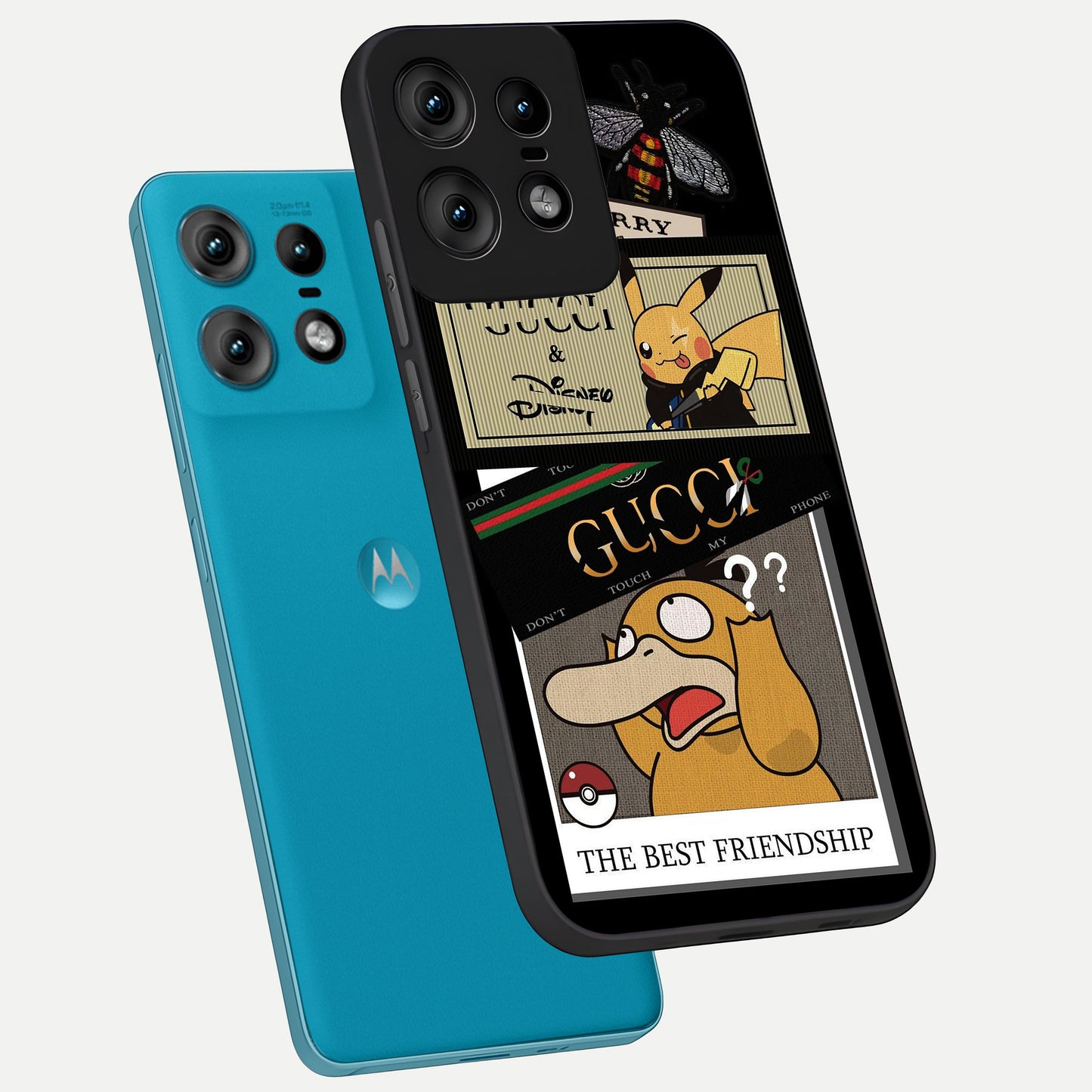  Cartoon Brand Play Mashup phone case For Moto Edge50 Pro showing premium glass back cover with detailed artwork