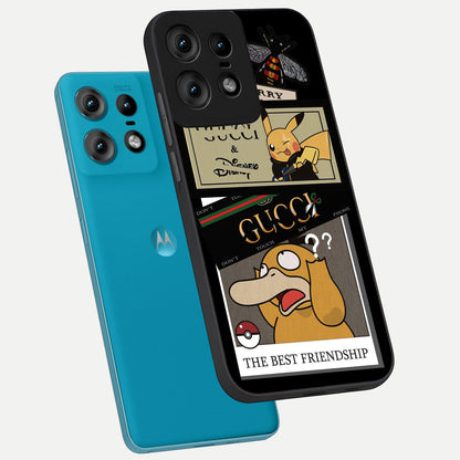  Cartoon Brand Play Mashup phone case For Moto Edge50 Pro showing premium glass back cover with detailed artwork
