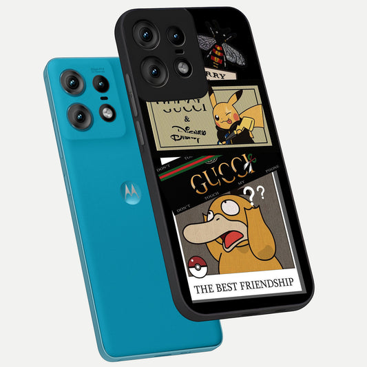  Cartoon Brand Play Mashup phone case For Moto Edge50 Pro showing premium glass back cover with detailed artwork