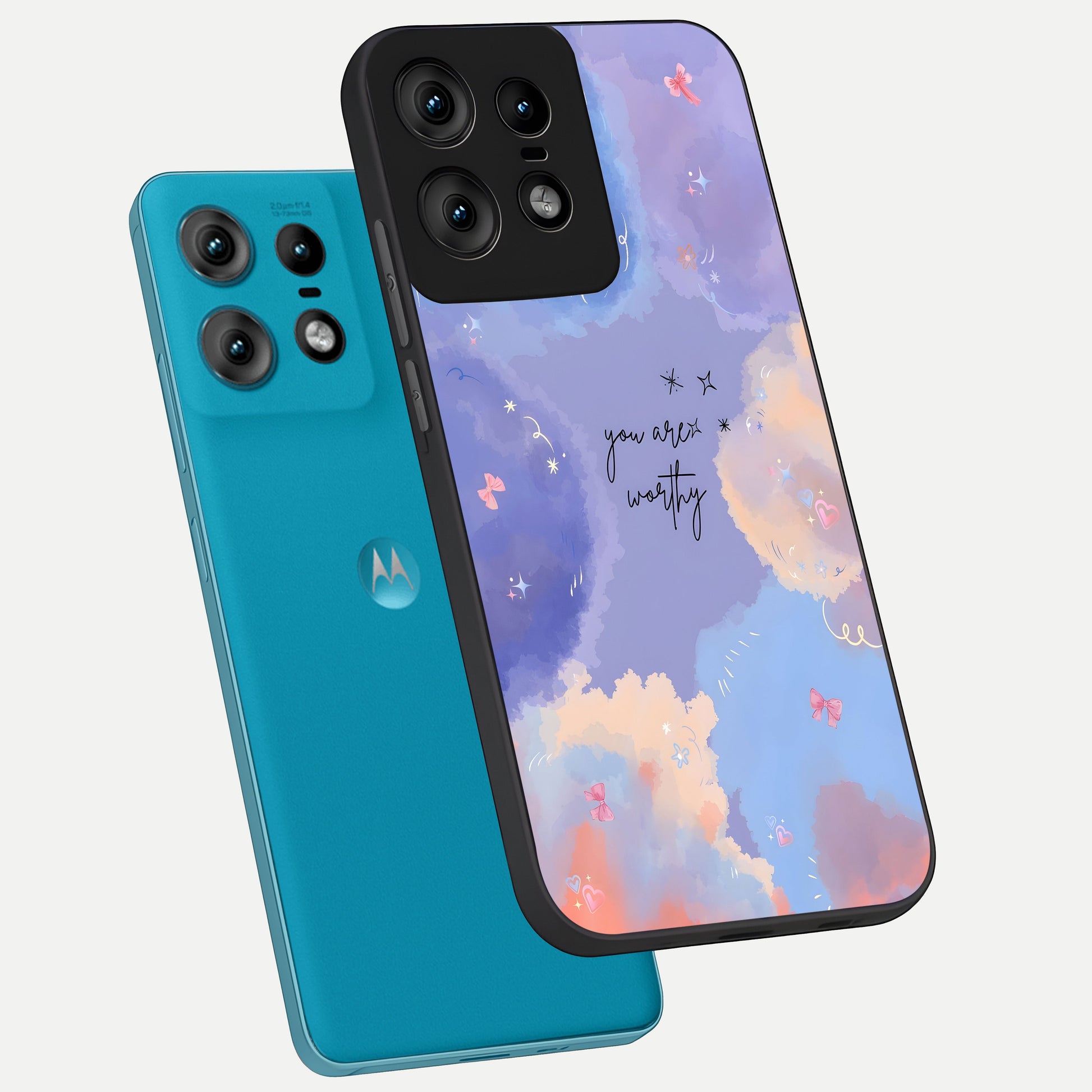  Celestial Cloud Magic phone case For Moto Edge50 Pro showing premium glass back cover with detailed artwork