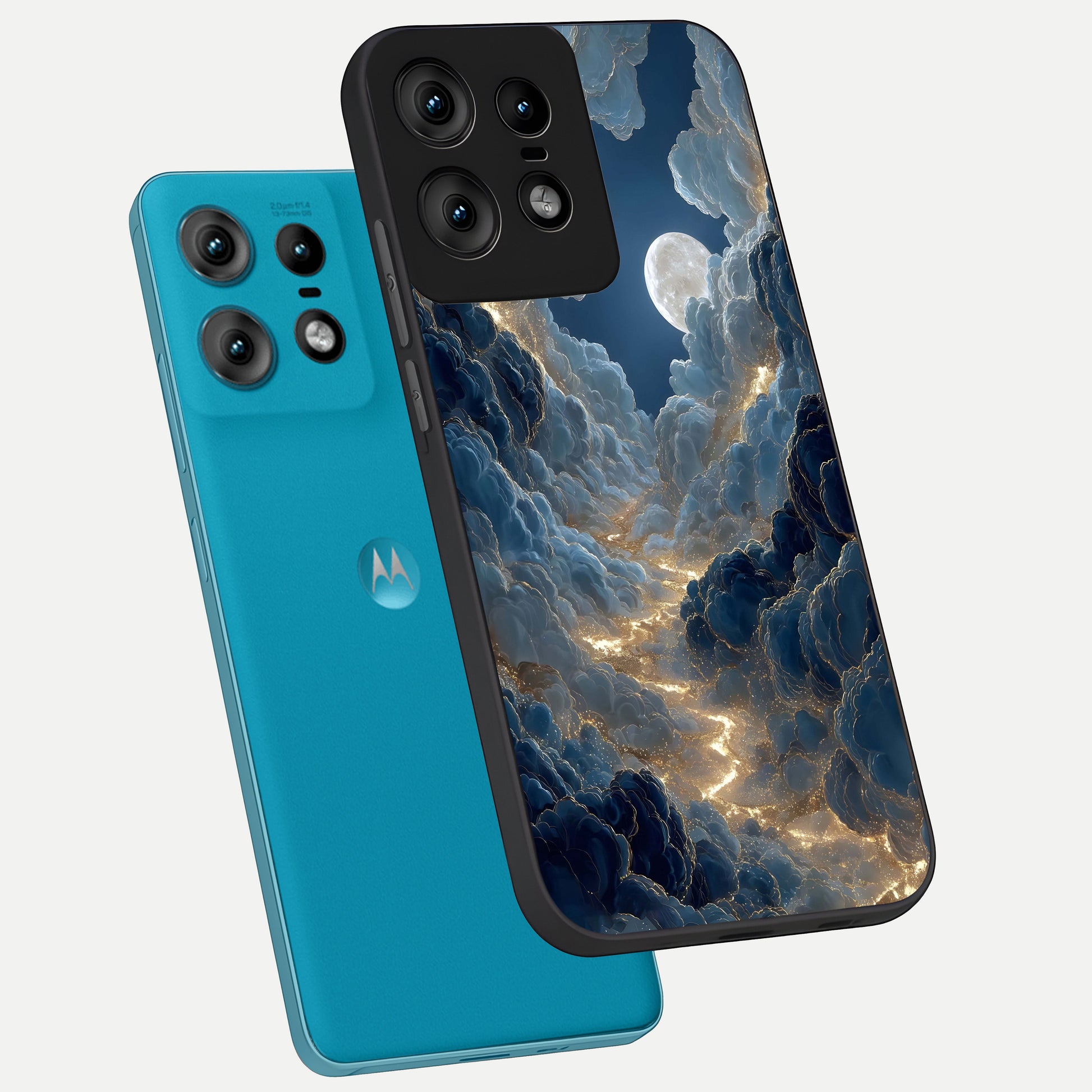  Celestial Cloud Road phone case For Moto Edge50 Pro showing premium glass back cover with detailed artwork