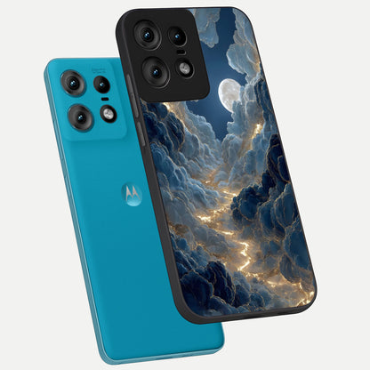  Celestial Cloud Road phone case For Moto Edge50 Pro showing premium glass back cover with detailed artwork