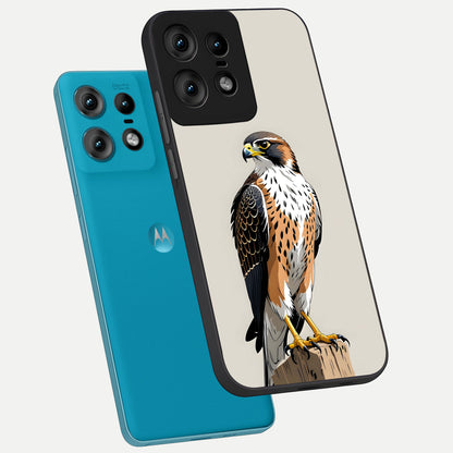  Clever Eagle phone case For Moto Edge50 Pro showing premium glass back cover with detailed artwork