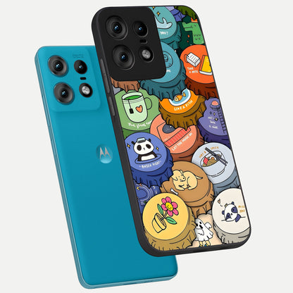  Coins Patterns phone case For Moto Edge50 Pro showing premium glass back cover with detailed artwork