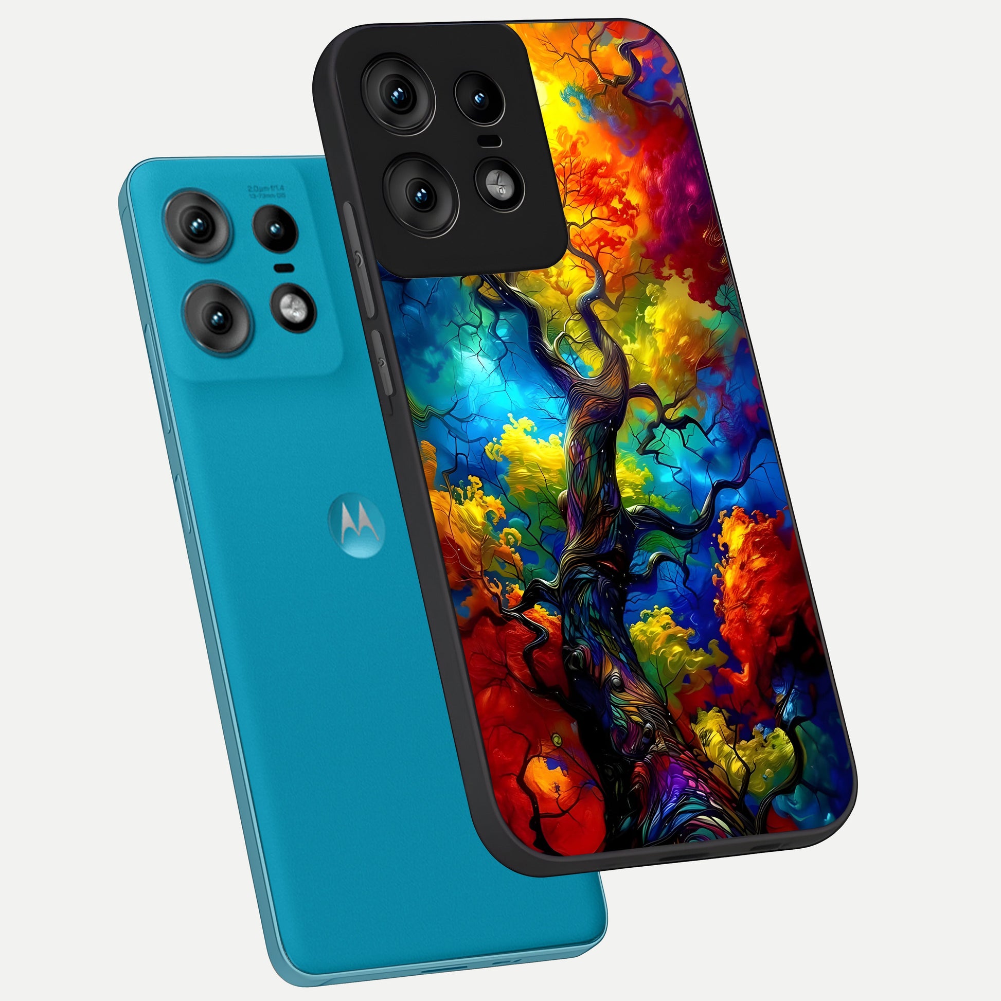  Colorful Soda Bottles phone case For Moto Edge50 Pro showing premium glass back cover with detailed artwork