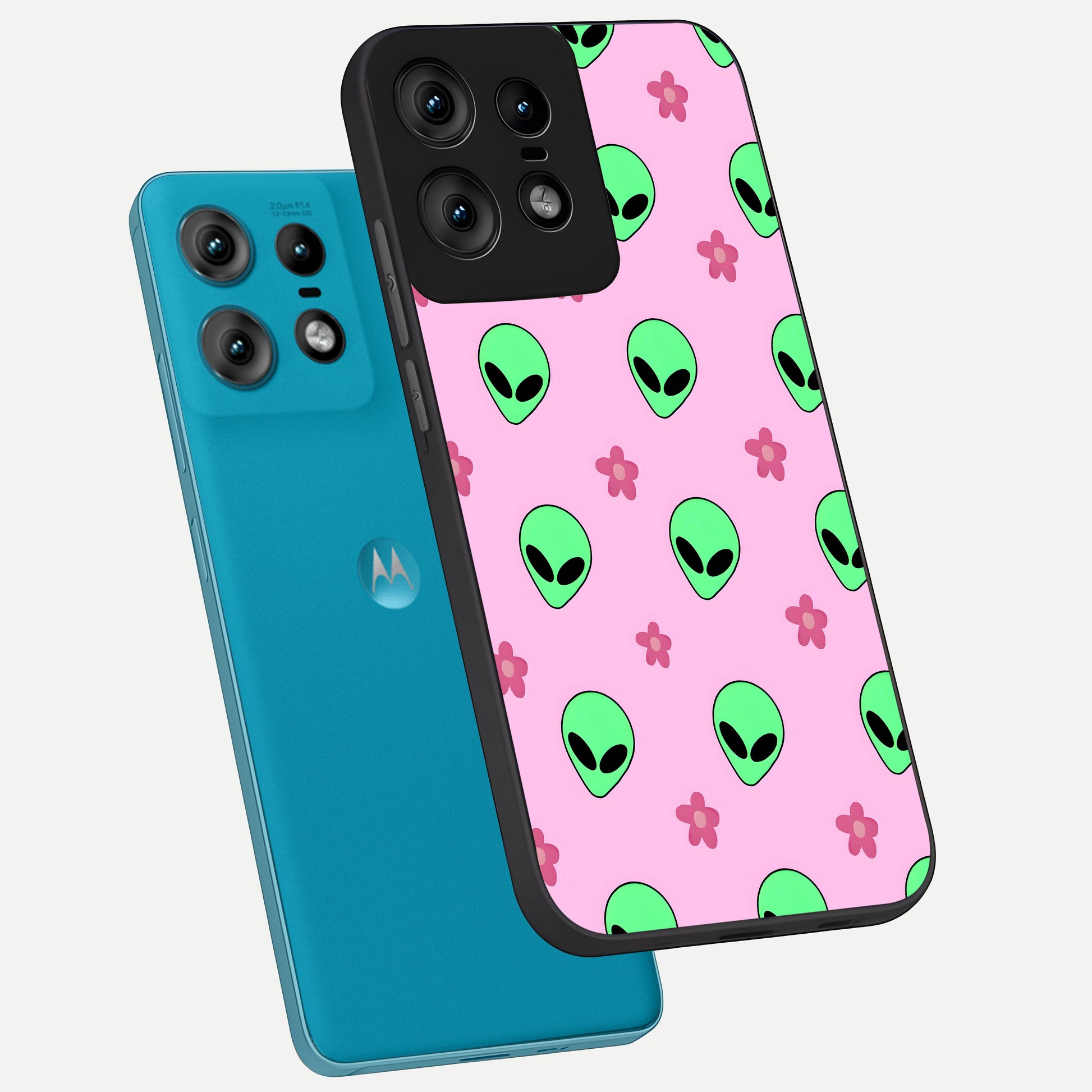  Cosmic Cute Crush phone case For Moto Edge50 Pro showing premium glass back cover with detailed artwork
