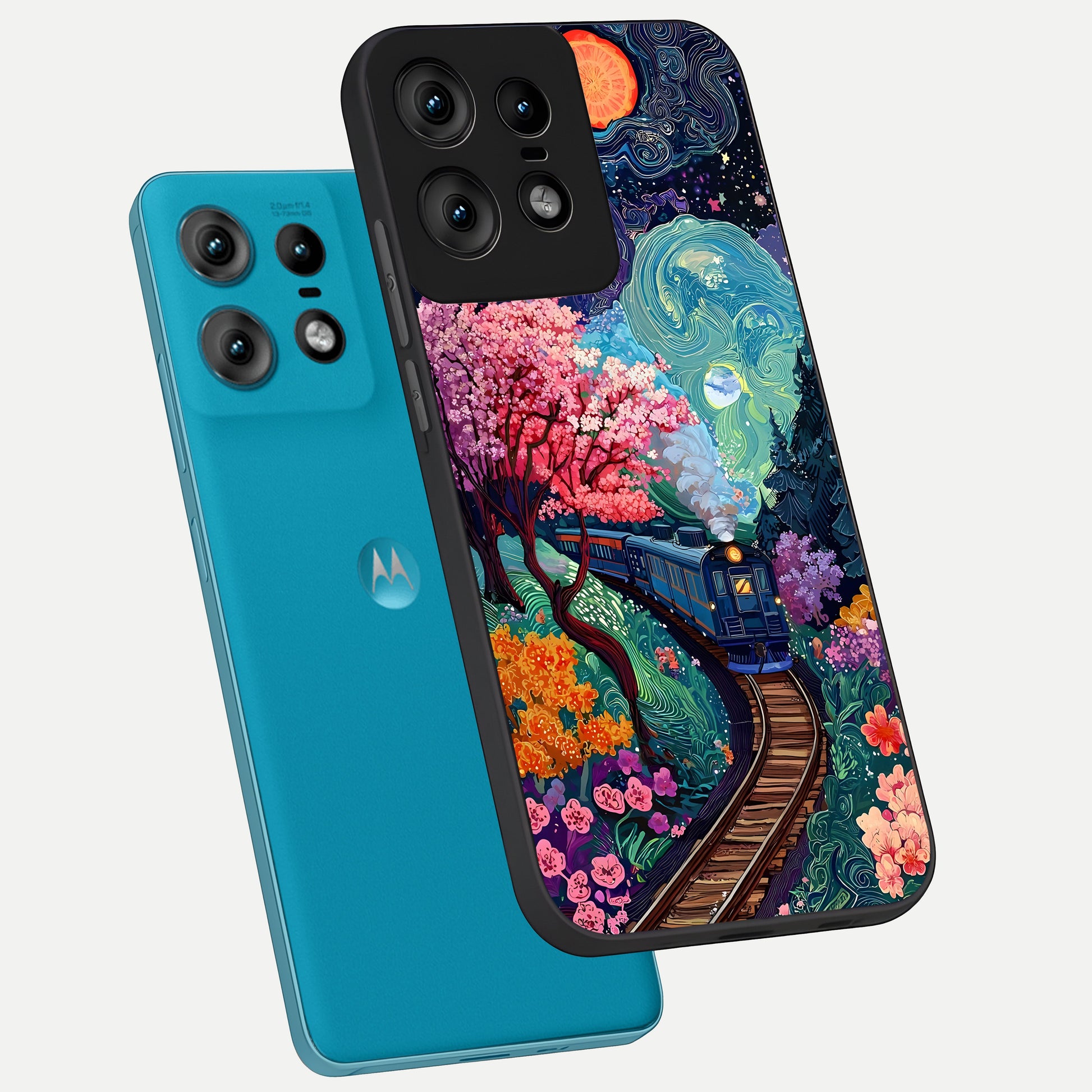  Digital Art phone case For Moto Edge50 Pro showing premium glass back cover with detailed artwork