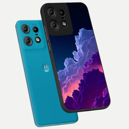  Dreamy Cloud Skies phone case For Moto Edge50 Pro showing premium glass back cover with detailed artwork
