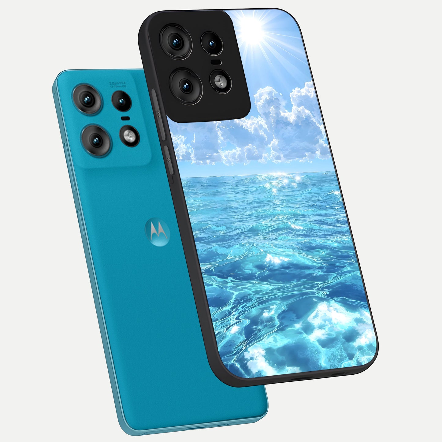  Endless Ocean Horizon phone case For Moto Edge50 Pro showing premium glass back cover with detailed artwork