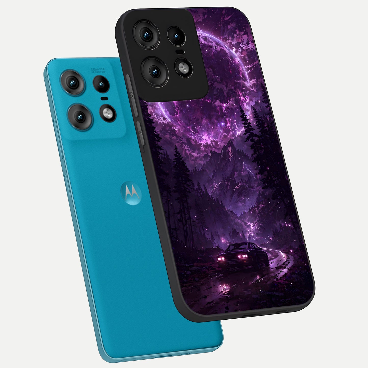  Eternal Cosmic Drive phone case For Moto Edge50 Pro showing premium glass back cover with detailed artwork