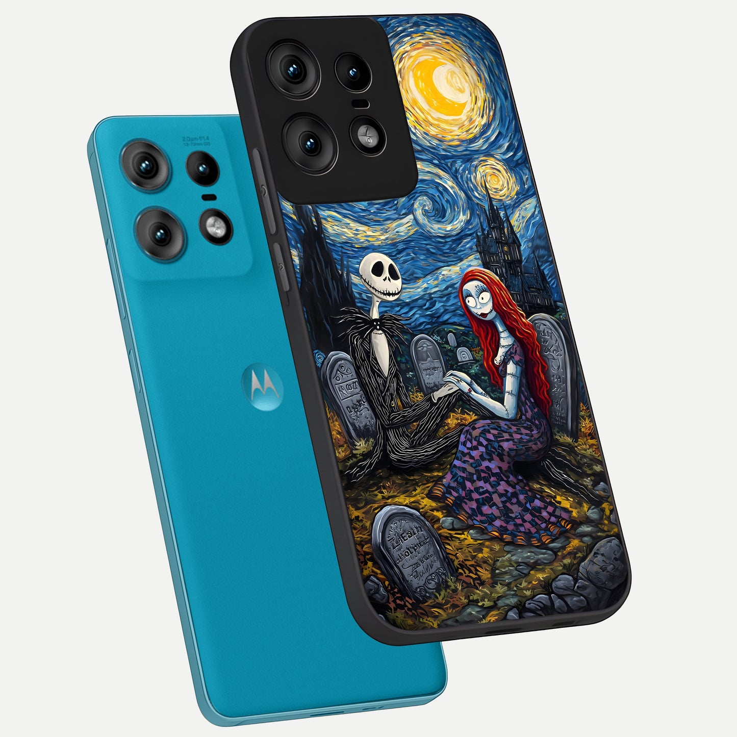  Eternal Night Love phone case For Moto Edge50 Pro showing premium glass back cover with detailed artwork