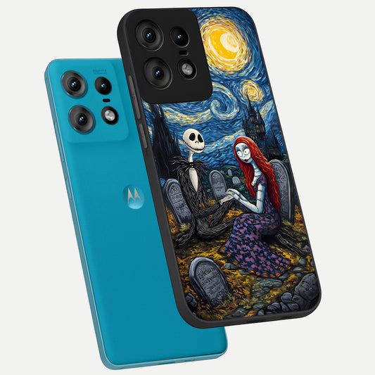  Eternal Night Love phone case For Moto Edge50 Pro showing premium glass back cover with detailed artwork