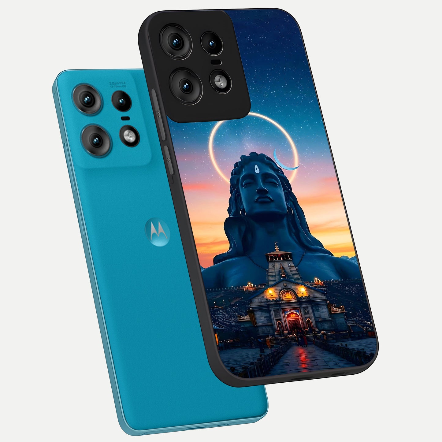  Eternal Shiva Aura phone case For Moto Edge50 Pro showing premium glass back cover with detailed artwork