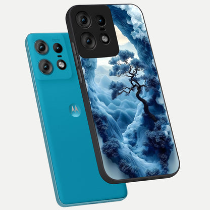  Frozen Serenity Gate phone case For Moto Edge50 Pro showing premium glass back cover with detailed artwork