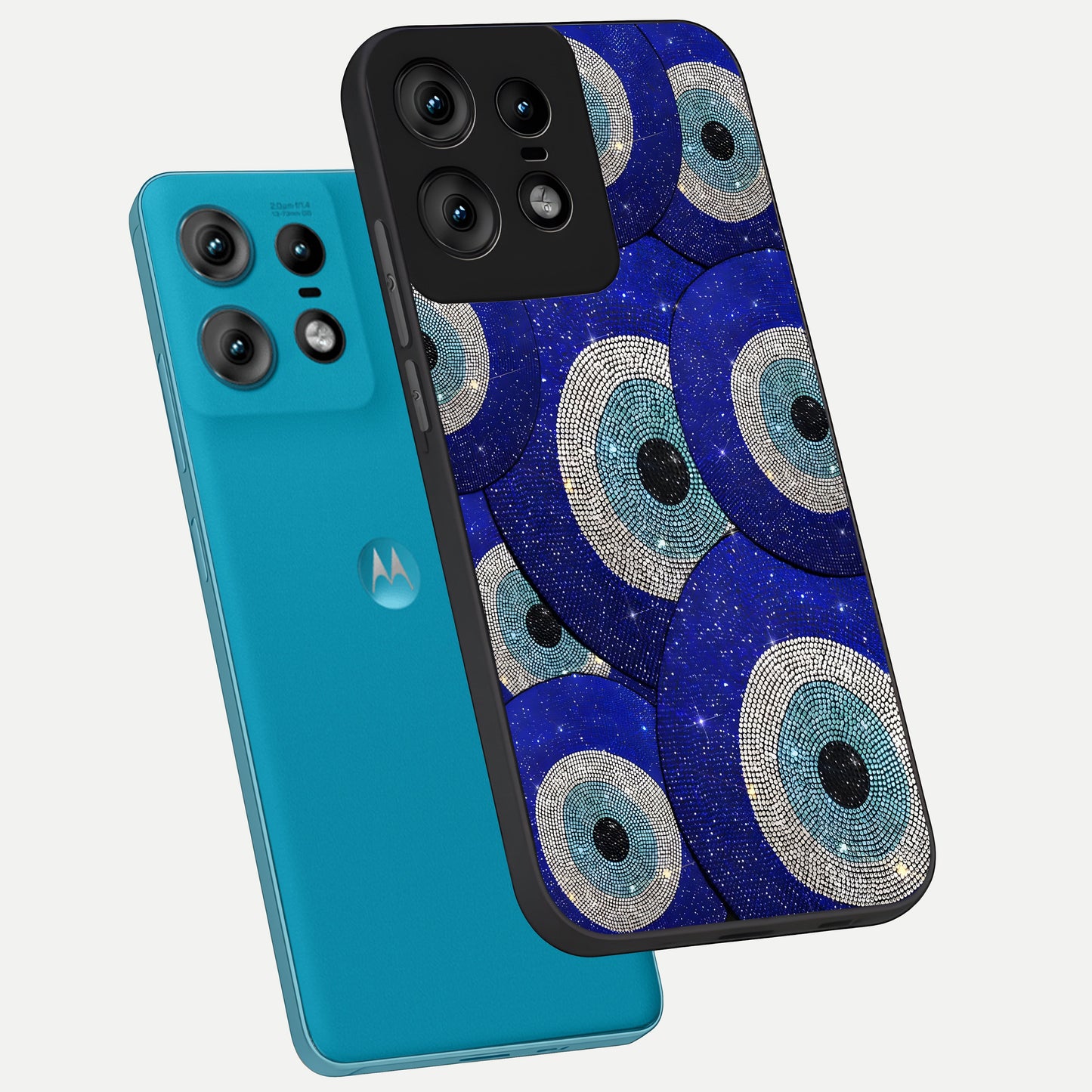  Galaxy Eye Flow phone case For Moto Edge50 Pro showing premium glass back cover with detailed artwork