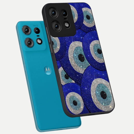 Galaxy Eye Flow phone case For Moto Edge50 Pro showing premium glass back cover with detailed artwork
