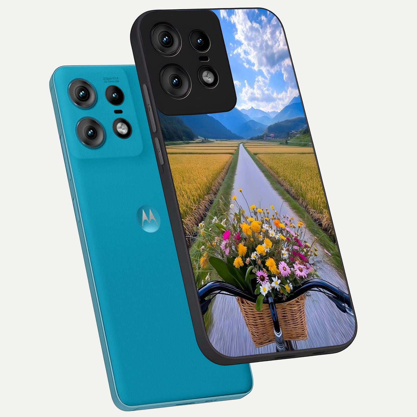  Golden Field Journey phone case For Moto Edge50 Pro showing premium glass back cover with detailed artwork