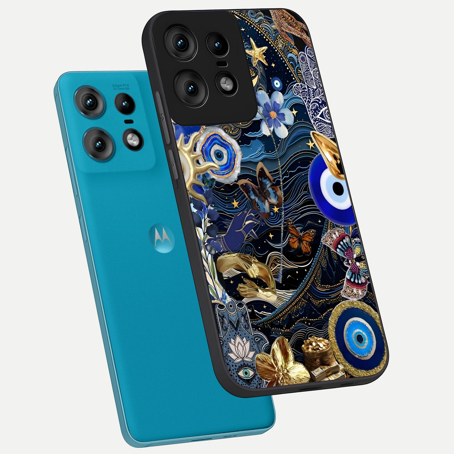  Golden Moon Magic phone case For Moto Edge50 Pro showing premium glass back cover with detailed artwork