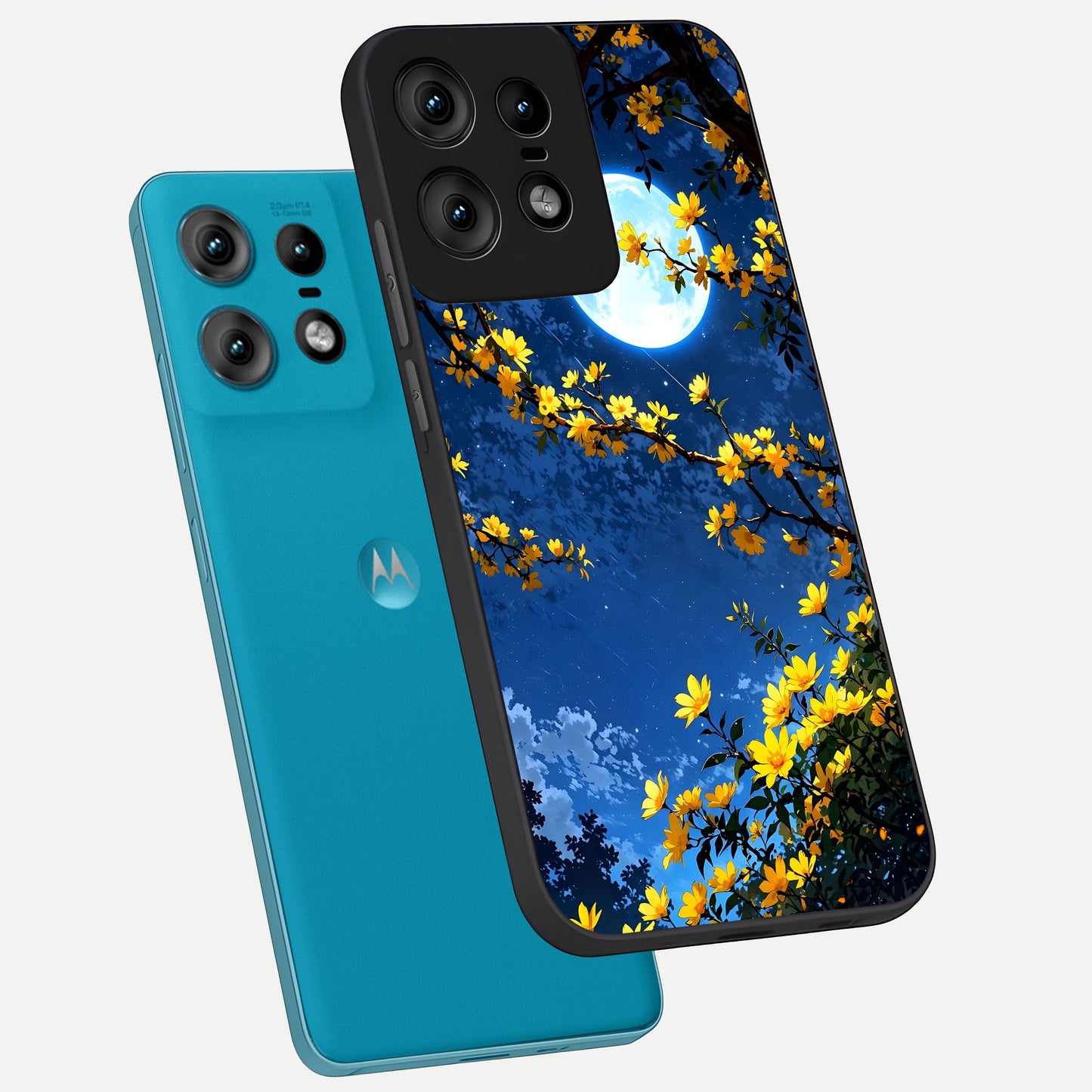  Golden Night Glow phone case For Moto Edge50 Pro showing premium glass back cover with detailed artwork