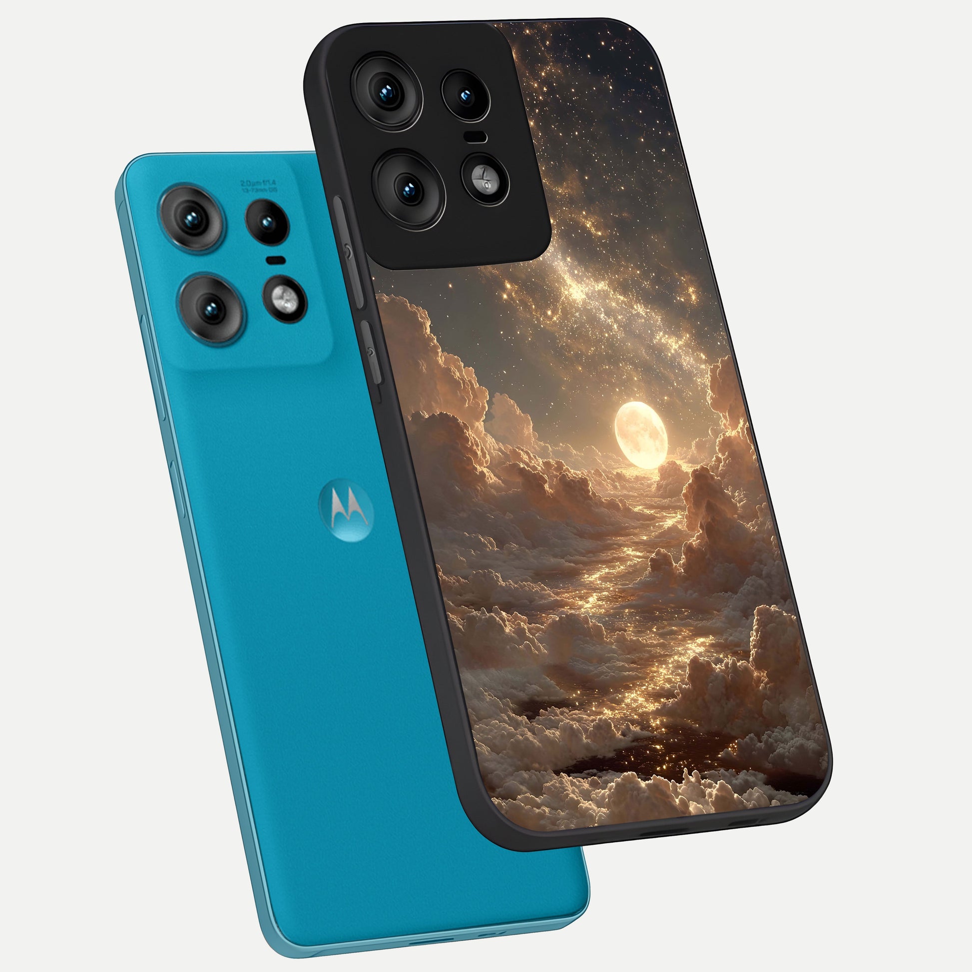  Golden Sky Dream phone case For Moto Edge50 Pro showing premium glass back cover with detailed artwork