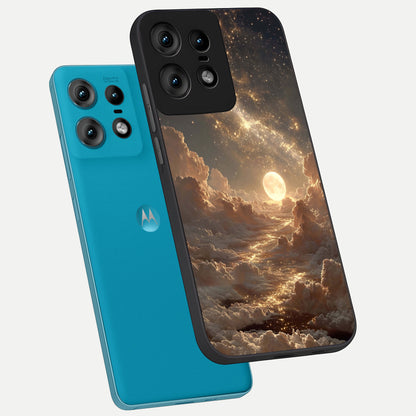  Golden Sky Dream phone case For Moto Edge50 Pro showing premium glass back cover with detailed artwork