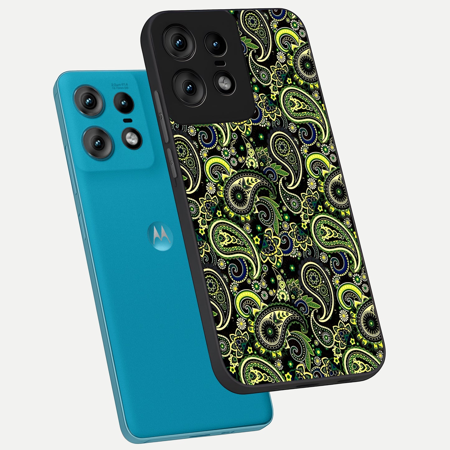  Green Lemon phone case For Moto Edge50 Pro showing premium glass back cover with detailed artwork