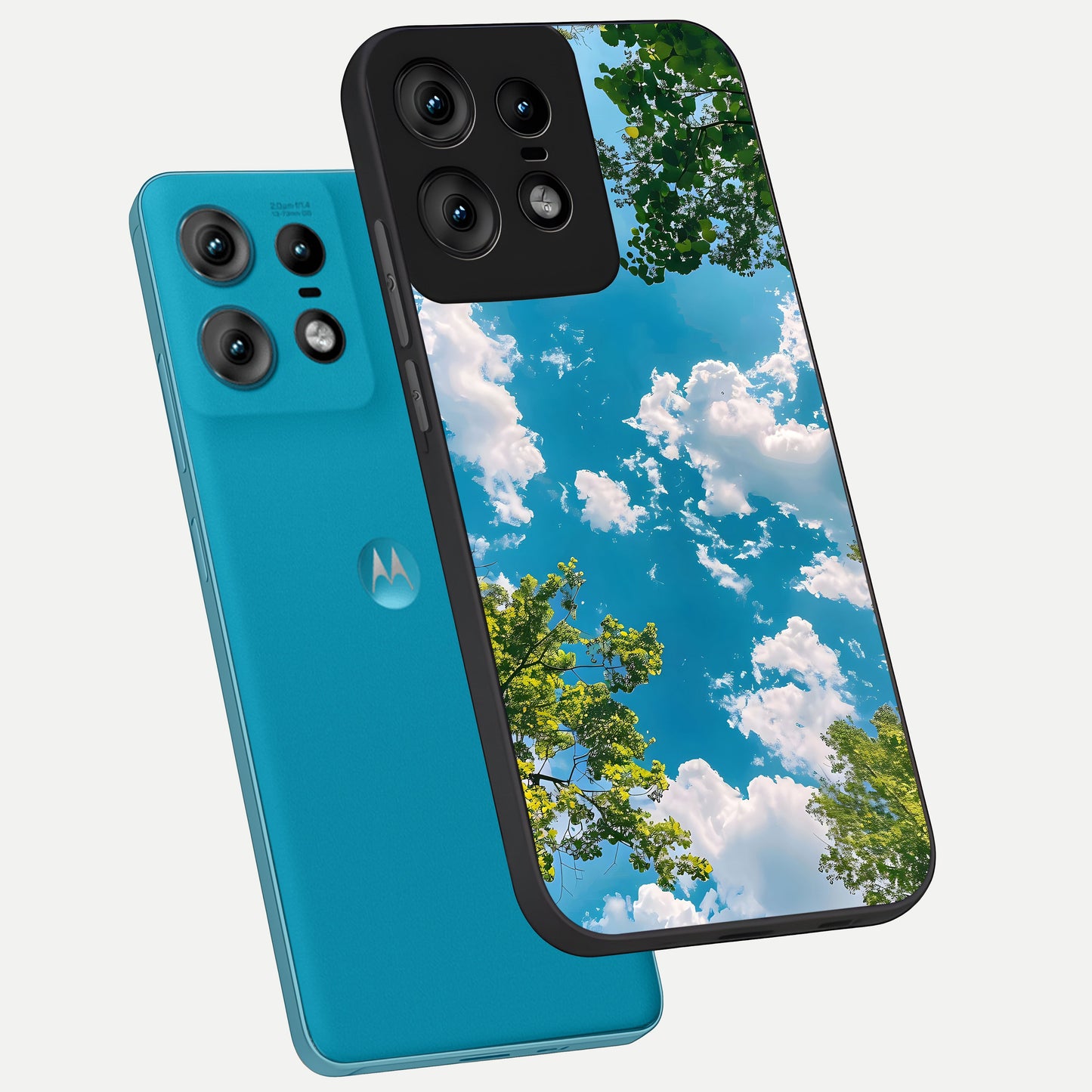  Green Moon Energy phone case For Moto Edge50 Pro showing premium glass back cover with detailed artwork