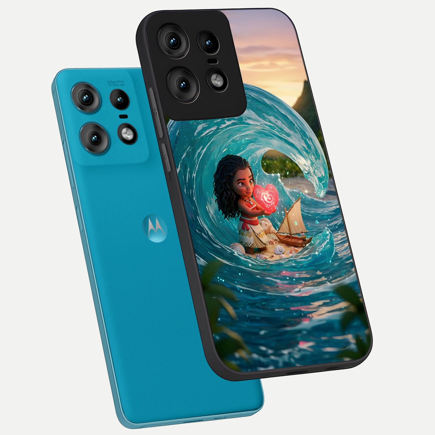  Heart of Ocean phone case For Moto Edge50 Pro showing premium glass back cover with detailed artwork