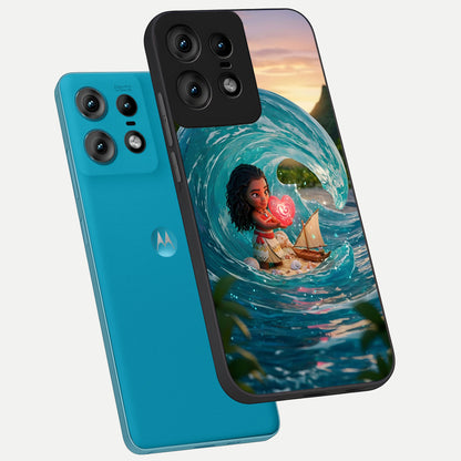  Heart of Ocean phone case For Moto Edge50 Pro showing premium glass back cover with detailed artwork