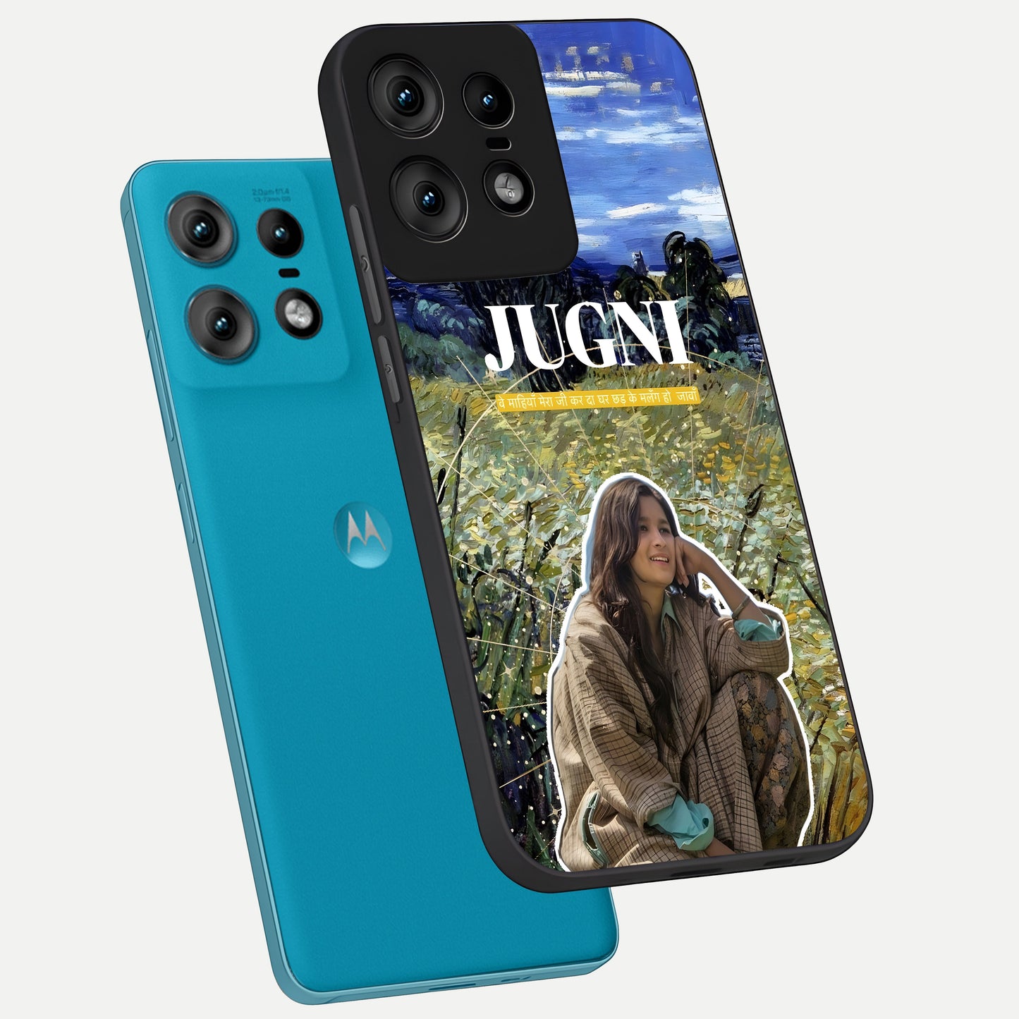  Jugni Soul Vibes phone case For Moto Edge50 Pro showing premium glass back cover with detailed artwork