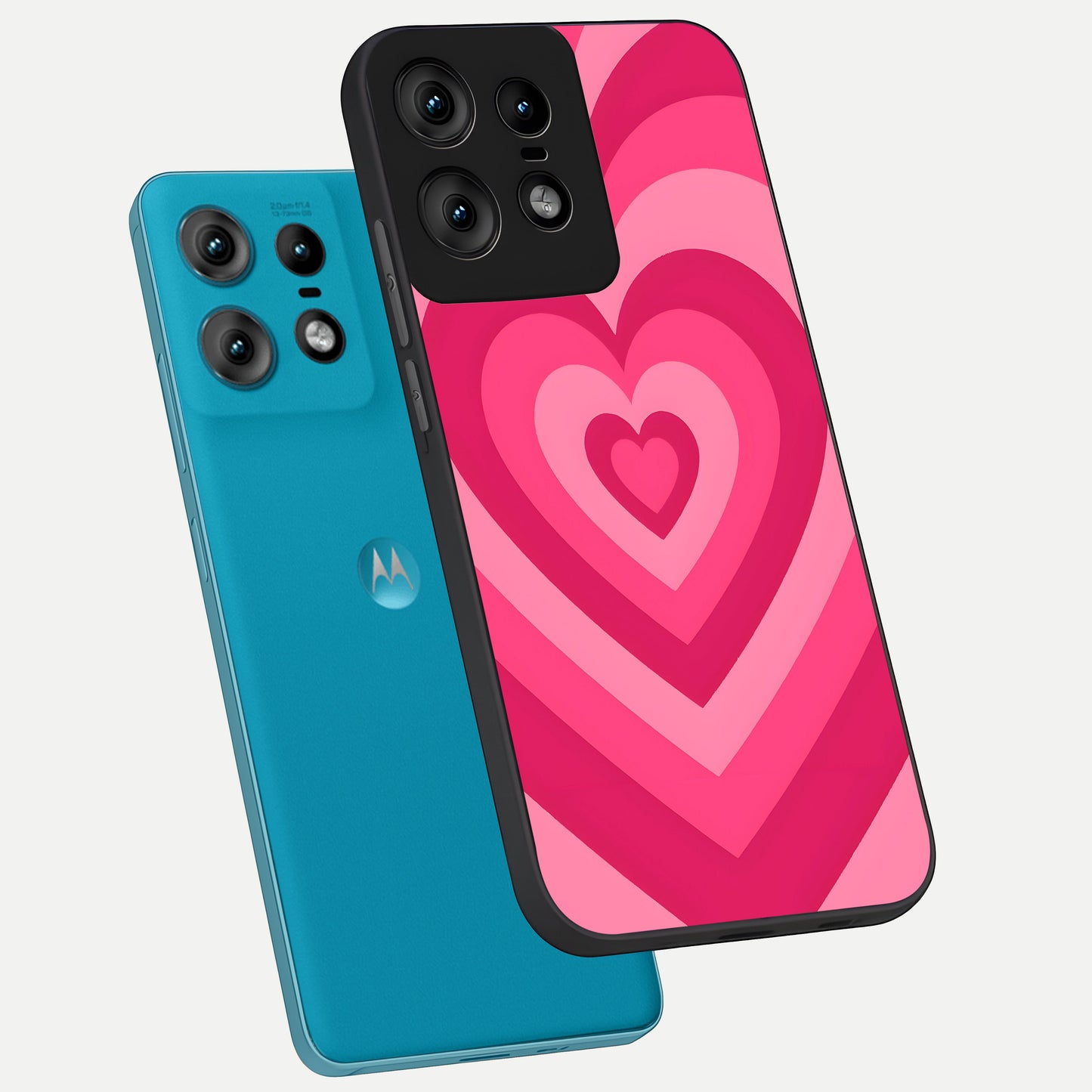  Layered Love Hearts phone case For Moto Edge50 Pro showing premium glass back cover with detailed artwork