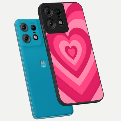  Layered Love Hearts phone case For Moto Edge50 Pro showing premium glass back cover with detailed artwork
