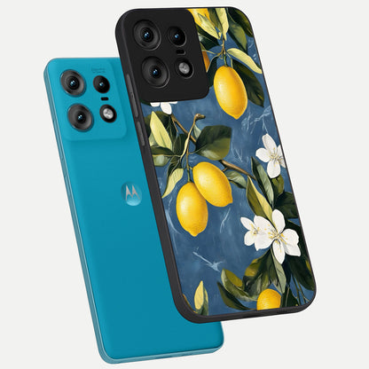  Lemon Dream Garden phone case For Moto Edge50 Pro showing premium glass back cover with detailed artwork