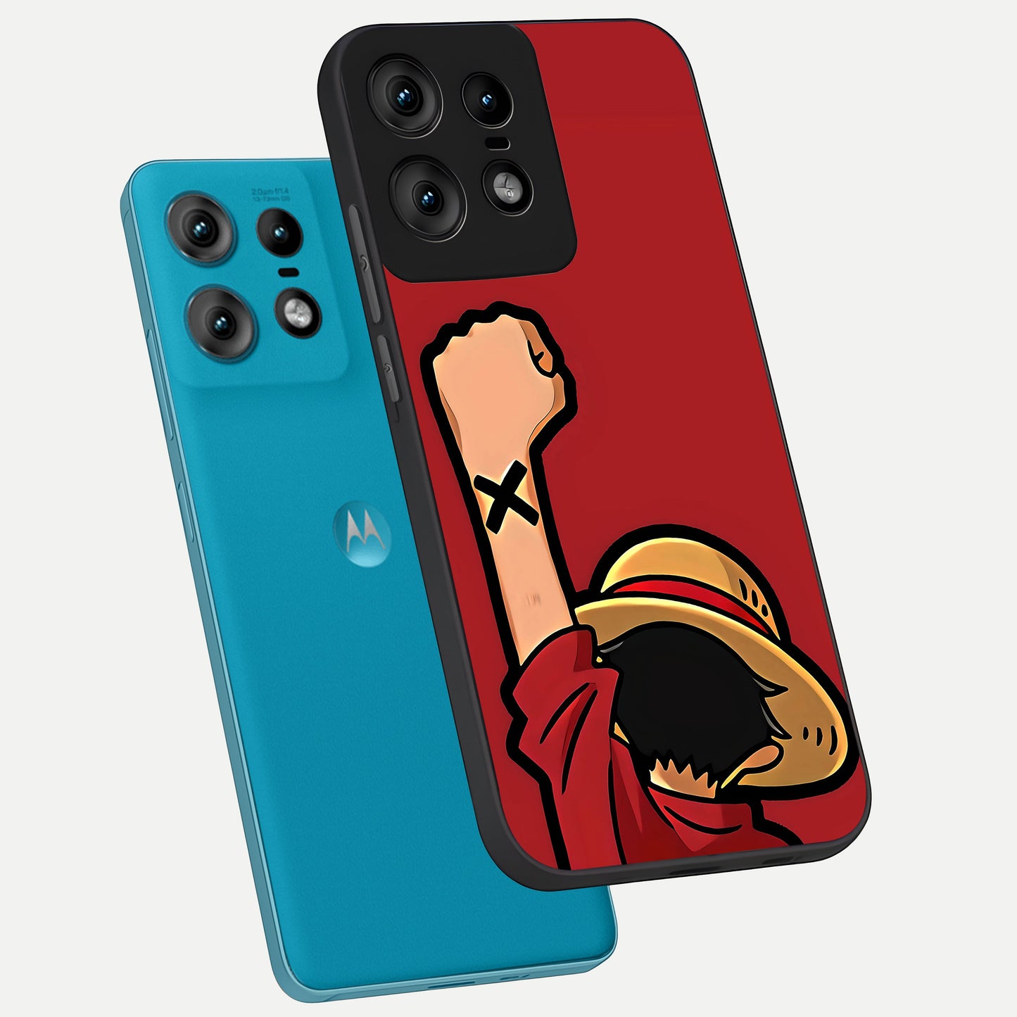  Luffy X Spirit phone case For Moto Edge50 Pro showing premium glass back cover with detailed artwork
