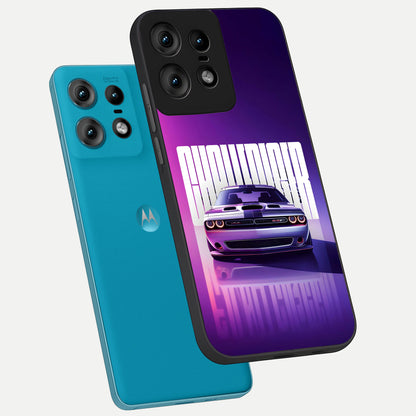  Midnight Muscle Ride phone case For Moto Edge50 Pro showing premium glass back cover with detailed artwork