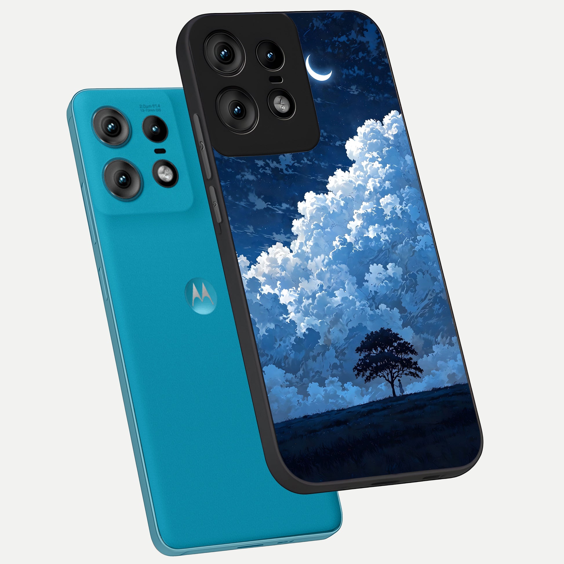  Midnight Sky Serenity phone case For Moto Edge50 Pro showing premium glass back cover with detailed artwork